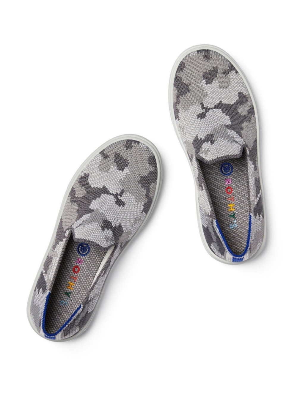 Rothy’s The Kid Sneaker Gray Camo Sz 3 Slip On